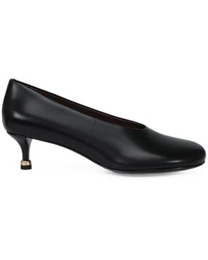 POTAMY Round-Toe Leather Heeled Pumps - Black
