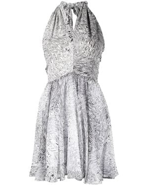 FEDERICA TOSI Abstract-Print Silk Dress - White