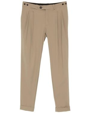 Rrd Pleated Turn-Up Trousers - Natural