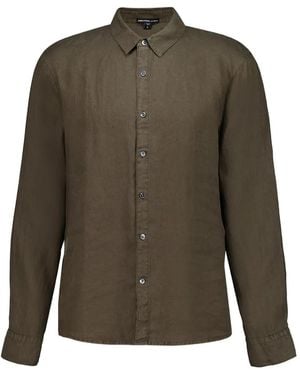 James Perse Long-Sleeve Linen Shirt - Green