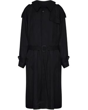 MM6 by Maison Martin Margiela ベルテッド ダブルコート - ブラック