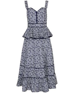 Hunter Bell Abito Midi Lacey A Righe - Blu