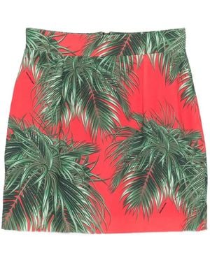 Marco Bologna Palm Leaf-Print Skirt - Red