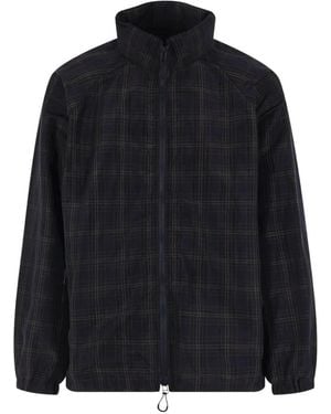 Comme des Garçons Check-Print Zip-Up Jacket - Black