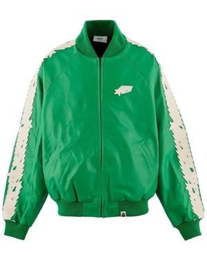 SAINT Mxxxxxx X Bape Logo-Patch Bomber Jacket - Green