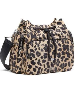 Bimba Y Lola Leopard-Print Cross Body Bag - Black