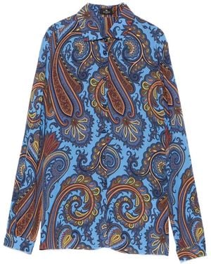 Etro Paisley-Print Shirt - Blue