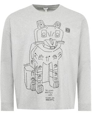 Loewe T-Shirt Imprimé À Manches Longues - White