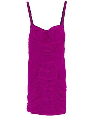 The Attico Ruched Mini Dress - Purple