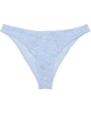 Fleur du Mal Pantalones Le Stretch Con Encaje - Azul