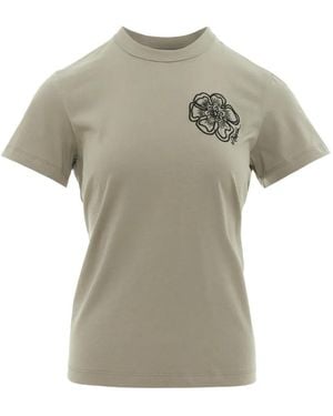 3.1 Phillip Lim Camiseta Con Bordado Floral - Gris