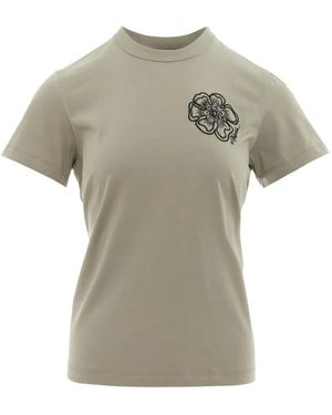3.1 Phillip Lim Camiseta Con Bordado Floral - Gris