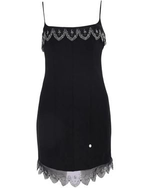 STAUD Colette Beaded-Trim Mini Dress - Black