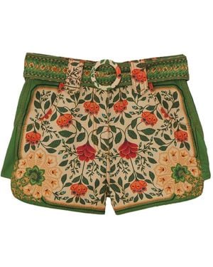 FARM Rio Floral-Print Shorts - Green