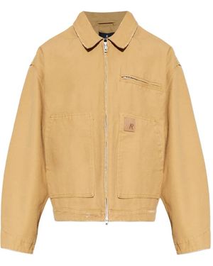 Represent Pocket Zip Cotton Jacket - Natural