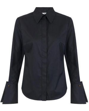 Elisabetta Franchi Striped Oversized-Cuff Shirt - Blue
