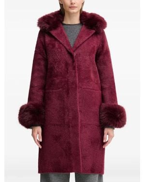 Joseph Ribkoff Abrigo Con Ribete - Rojo