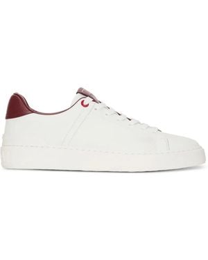 Balmain Baskets B-Court En Cuir Lisse - Blanc