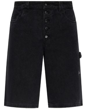 ROA Button-Fastening Shorts - Black