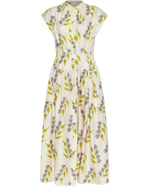 Ulla Johnson Lausanne Floral Midi Dress - Metallic