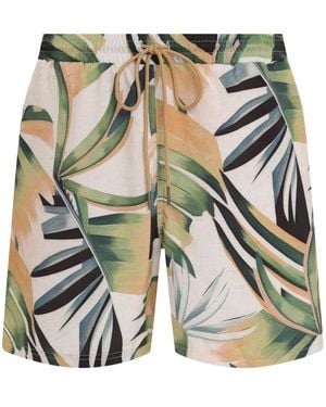 Lygia & Nanny Gil Drawstring-Detailed Printed Swim Shorts - Green