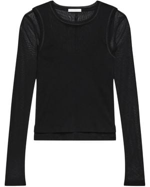 Helmut Lang Mesh-Panel T-Shirt - Black