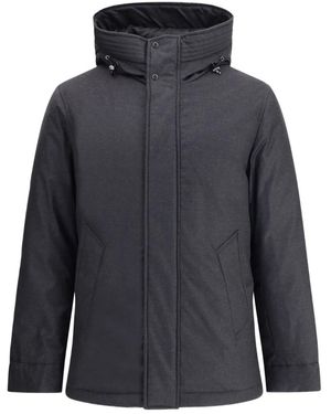 Woolrich Drawstring-Hood Down Jacket - Blue