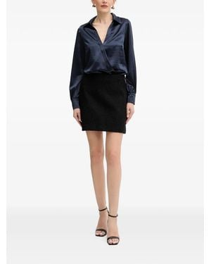 Guess Bouclé High-Waisted Mini Skirt - Black