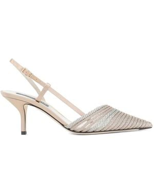 Giorgio Armani Braided Slingback Pumps - White