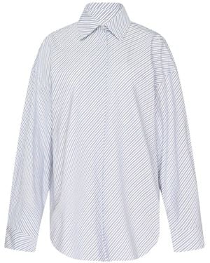 MSGM Diagonal-Stripe Shirt - White