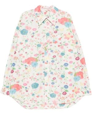 Walter Van Beirendonck Floral-Print Long-Sleeve Shirt - White