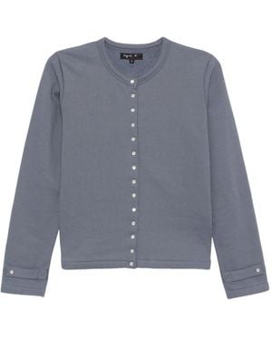 agnès b. Snap Cotton Cardigan - Blue