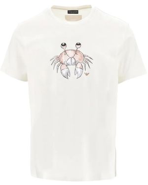 Emporio Armani Crab-Print T-Shirt - White