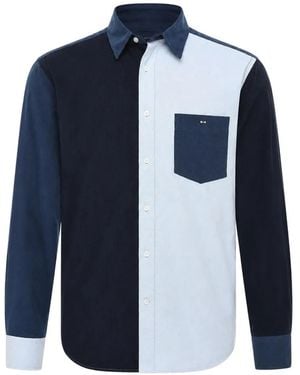Eden Park Arbonne Colour-Block Corduroy Shirt - Blue