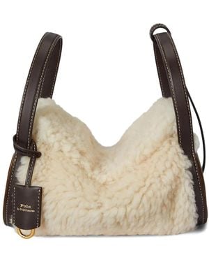 Polo Ralph Lauren Polo Play Shearling Leather Duffle Bag - Natural