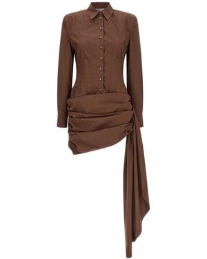 GIUSEPPE DI MORABITO Bustier Draped Mini Dress - Brown