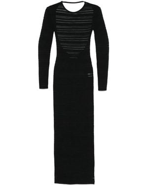 ANDREADAMO Striped Knit Maxi Dress - Black