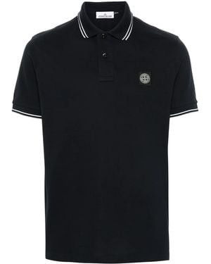 Stone Island Polo À Patch Compass - Noir