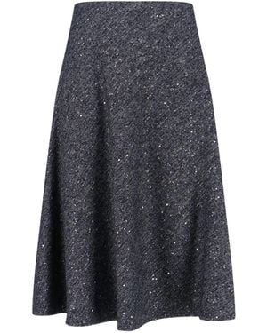 Tagliatore Sequin Midi Skirt - グレー
