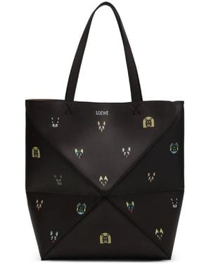 Loewe X Louis Wain XL Puzzle Fold Tote Bag - Schwarz