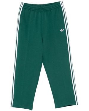 adidas Logo-Embroidered Side-Stripe Track Trousers - Green