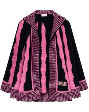 PUCCI Fiamme-Print Wool Cape - Red