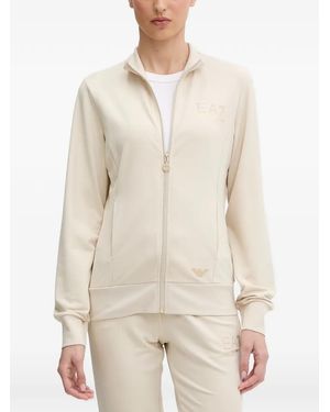 EA7 Logo-Detail Zip-Up Sweatshirt - White