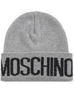 Moschino Logo-Detail Beanie - Grey