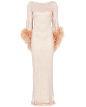 Miron Feather-Trim Crystal-Embellished Dress - White