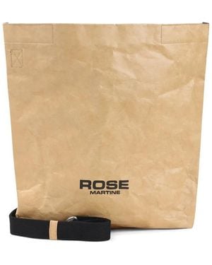 Martine Rose Logo-Print Shoulder Bag - Natural