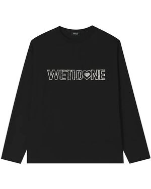 we11done Camiseta Con Detalles De Cristal - Negro