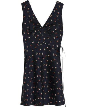 Victoria Beckham Ditsy Floral-Print Mini Dress - Black