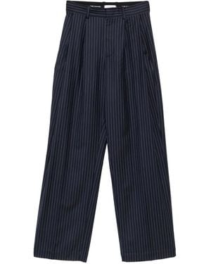 The Mannei Pinstripe-Pattern Wide-Leg Trousers - Blau
