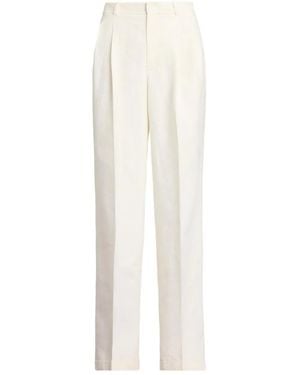 Polo Ralph Lauren Pleated Straight-Leg Trousers - White